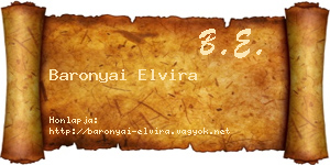 Baronyai Elvira névjegykártya